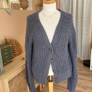 Cozy blue Knit Cardigan Sweater A&F